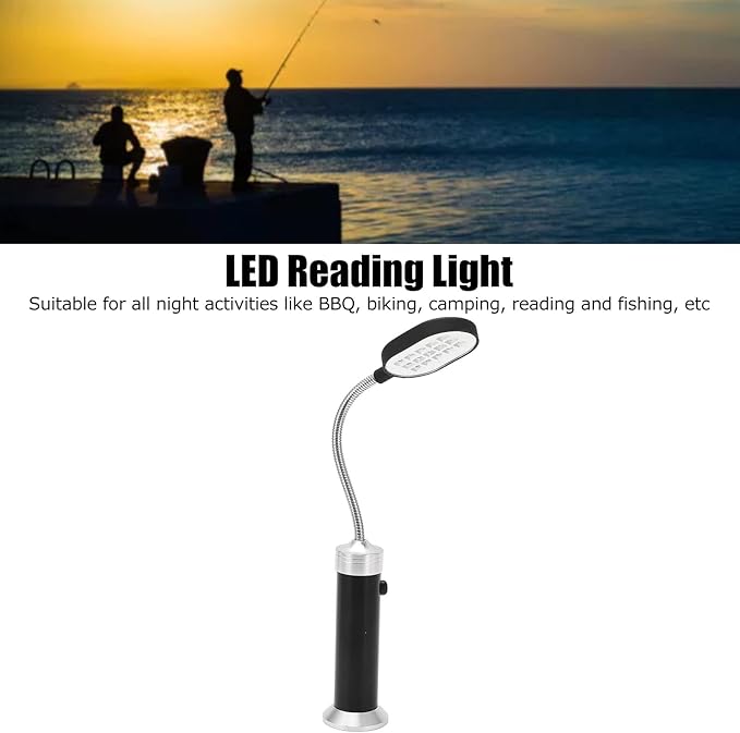 Barbecue Grill Light, Magnetic Gooseneck Lamp, Weather Resisting LED Outdoor Work Light for Fishing BBQ Cycling (black)