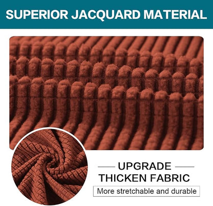 Turquoize 2 Piece Chair Covers Chair Slipcovers for Living Room Armchair Couch Cover Chair Sofa Cover with Individual Cushion Covers Furniture Cover for Chairs Feature Jacquard Fabric (Chair, Rust)