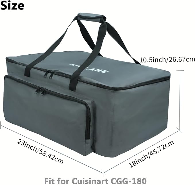 Carrying Bag for Cuisinart CGG-180 Grill, Portable Grill Bag for Outdoor Gourmet Grill, Tabletop Grill Storage Bag for Cuisinart CGG-180 (Grey-CGG180)
