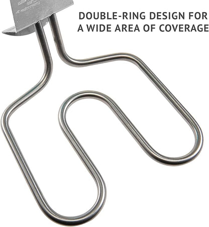Ivation Premium 500W Electric Charcoal Starter – Quickly & Easily Ignite BBQ Grills Without Lighter Fluid or Matches – Double-Ring Design with Longer, Angled Handle Safely Heats in Just 6 Minutes