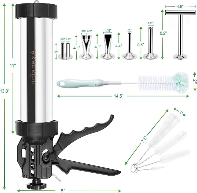 Large Capacity Jerky Gun Kits, Jerky Cannon, Stainless Steel Jerky Maker, Jerky Shooter, Meat Gun, Beef Deer Jerky Making Gun Kit, Gifts for Women Men