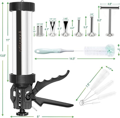 Large Capacity Jerky Gun Kits, Jerky Cannon, Stainless Steel Jerky Maker, Jerky Shooter, Meat Gun, Beef Deer Jerky Making Gun Kit, Gifts for Women Men
