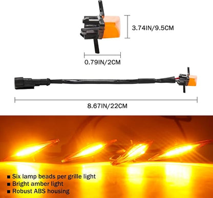 Amber Grille Lights for 4Runner TRD Pro 2014-2023, Orange Shell LED Grill Light for 4Runner TRD Off-Road, Limited, SR5 2014-2019 with Fuse (Amber Shell with Amber Light)