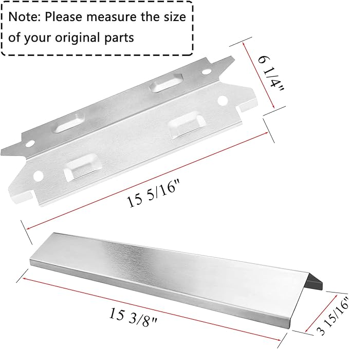 Criditpid Grill Replacement Parts for Brinkman 810-3660-S, 810-3661-F Models. Stainless Steel Grill Heat Plate Shields, Pipe Burner Tubes and Crossover Tubes.