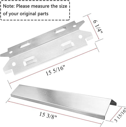 Criditpid Grill Replacement Parts for Brinkman 810-3660-S, 810-3661-F Models. Stainless Steel Grill Heat Plate Shields, Pipe Burner Tubes and Crossover Tubes.