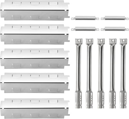 Grill Replacement Parts for Charbroil 463230515, 463230512, 463230513, 463230514, 463239915, 463230511 Models, Stainless Steel Grill Heat Plate Tent Shield, Pipe Burner Tubes and Crossover Tubes.
