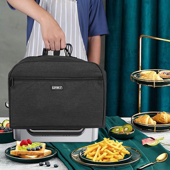 Dust Cover Compatible with Ninja Foodi Grill (AG301, AG302, AG400) and Accessories,Water Resistant Air Fryer Cover with 6 Storage Pockets,Black