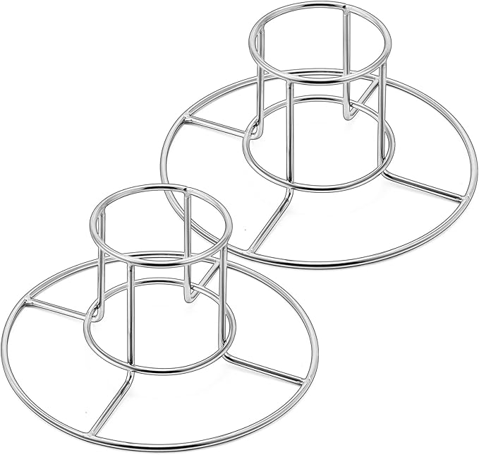 E-far 2-Pack Beer Can Chicken Holder for Grill Smoker Oven, Vertical Stainless Steel Beer Butt Chicken Stand for Whole Chicken Roaster, Food Grade & Non-toxic Rack for Tender and Juicy Chicken