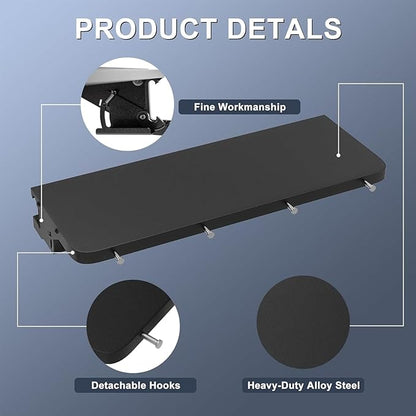 KEESHA BAC762 P.A.L Folding Front Shelf for Traeger Woodridge, Timberline, Ironwood Series, Heavy-Duty Pop-and-Lock Grill Accessories Replacement for Food Prep and Storage, 26.75 x 10