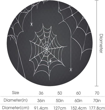 Spider Web Tablecloth, Scary Horror Spider Ghosts Gothic Black Water Resistant Wipeable Table Cover for Picnic Party Holiday Kitchen Dinner Table 36"