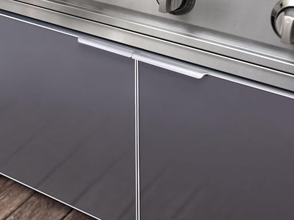 NewAge Products Outdoor Kitchen Aluminum 6 Piece Cabinet Set with Sink, Bar, Grill Cabinet, Performance Grill, Countertop and Fridge, 66327