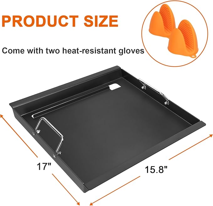 17" Full-Size Griddle Insert for Charbroil Performance 2 Burner 463630021 463660421 463630422,Commercial 463644220 463642316, for Nexgrill 720-0864M 720-0864, Replacement for G426-0004-W1 G426-0005-W1