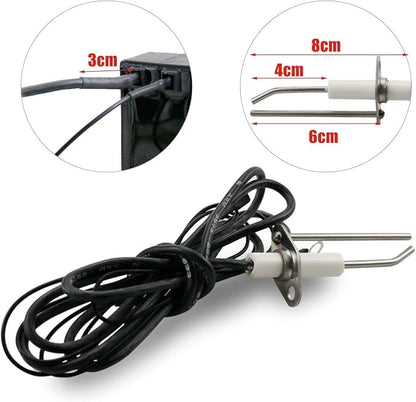 Uniflasy Fire Pit Igniter Push Button Ignition Kit with 2 Outlet and Ground Wire for Fire Pit Gas Burner System AA Battery