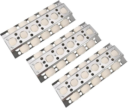GasSaf Heat Plate for Select Turbo Gas Grill Replacement Parts, 16.5 inch Stainless Steel Briquette Trays for BBQ Galore Grand Turbo STS, Elite, Classic Grill Parts, 3-Pack Heat Trays(16 1/2 x 6 1/2)