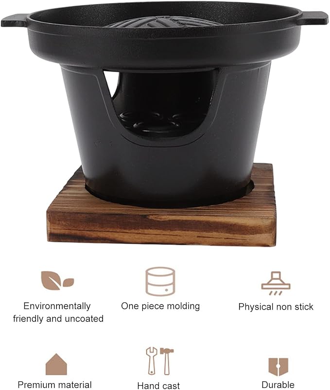 Mini BBQ Grill, Stick Proof Smokeless Portable Tabletop Barbecue Grill, Round Barbecue Stove for Home Barbecue or Outdoor Picnic Tailgate Camping (HN-BBQ18D)