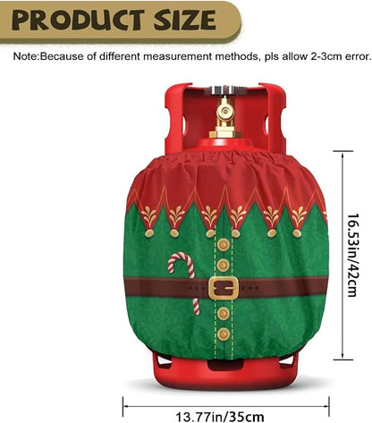 Santa Claus Propane Tank Cover 20lb Waterproof Gas Tank Cylinder Cover for Outdoor Easy to Install RV Gas Cylinder Protector for All Season Gift for Christmas