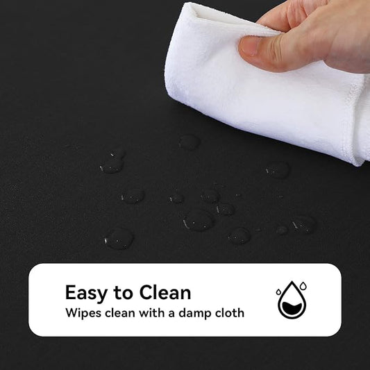 Romanstile 100% Waterproof PVC Tablecloth, Rectangle Oil Spill Proof Stain Resistant Vinyl Table Cloth, Wipe Clean Plastic Table Covers for Kitchen/Dining/Parties - 54 x 120 Inch, Black