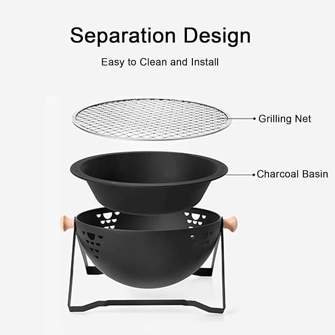 Multifunctional Charcoal Grills, Portable BBQ Grill, Indoor Grill for Home Backyard Picnic and Camping Charcoal Oven