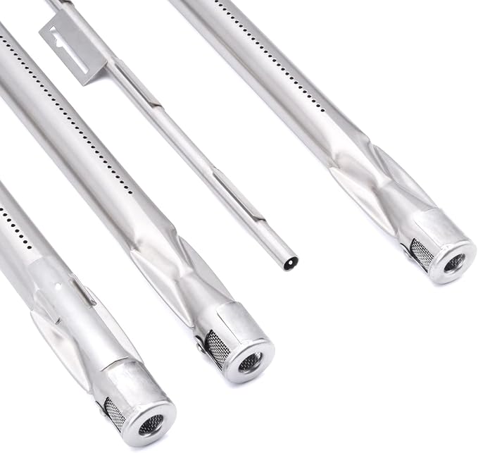 GasSaf 69787 Grill Burners Replacement for Weber Spirit E-310 Parts, 18" Burner Tube for Weber Spirit 300 and GS4 II 300 Gas Grill Parts(2013-Newer), 304 Stainless Steel Gas Tube Rebuild Accessory