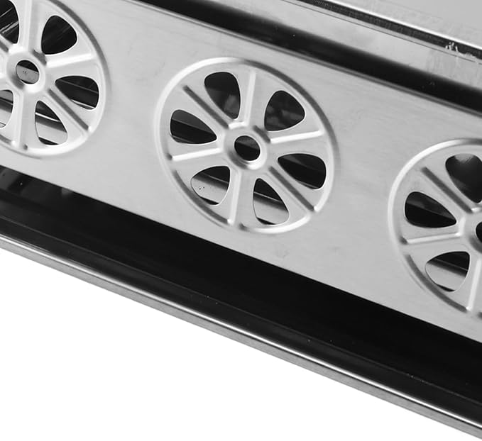 Fish Charcoal Alcohol Stove Stainless Steel Rectangular Grill for Commercial Use 2.2‑4.4lb Fish Pan for Home (Ventilated Natural Color)
