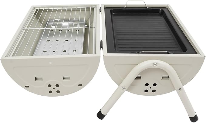 Barbecue Charcoal Barrel Grill, Portable Vertical C-harcoal Smoker G-rill, Outdoor Indoor Hanging BBQ C-harcoal Barrel G-rill with 360° Heated, Built-In Oil and Ash Trays (13x15in 20 Skewers)