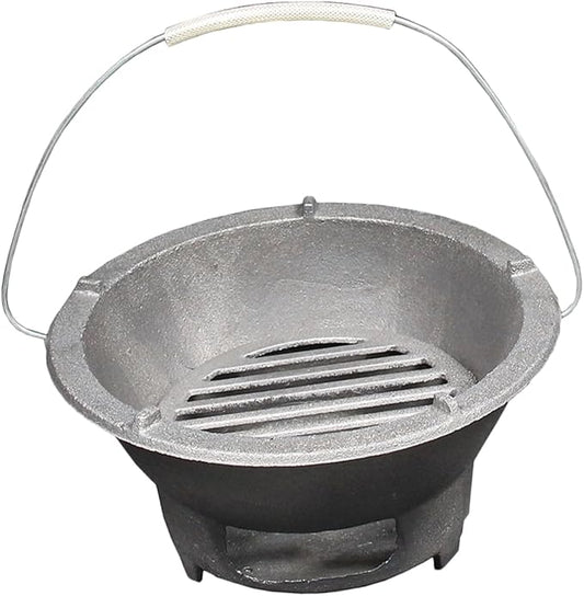 Wear-resistant Iron Bbq Stove Portable Grilling Heating for Outdoor Cooking Charcoal Grill for Camping Bbq Supplies Random Handle Color