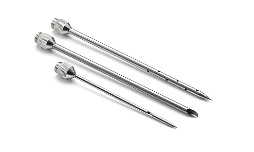 Outset 76456 Stainless Steel Meat Injector, 6-piece, Set