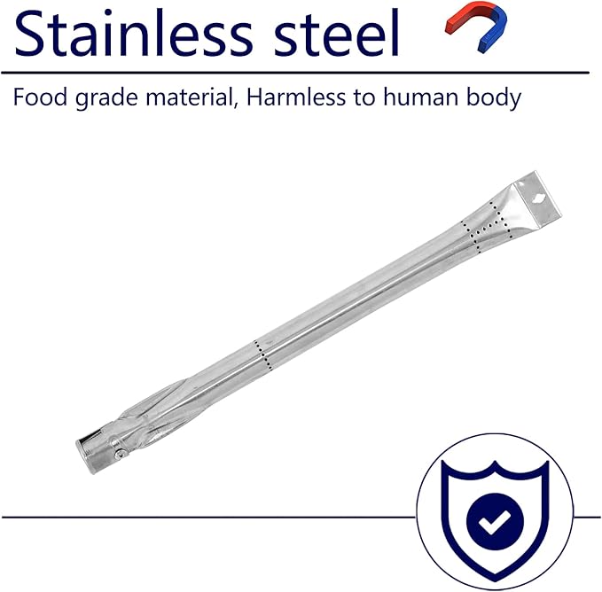 Burner Tube 15" Stainless Steel Pipe Burners Grill Replacement Parts for Charbroil 640-01303702-3, Kenmore 146.16222010, Grill Master, Nexgrill, Uberhaus Grill Models, 6-Pack Gas Tubes