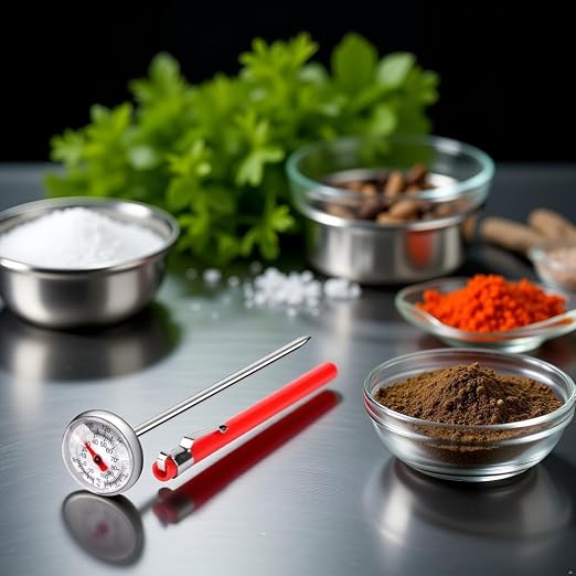 1 Set Silver Meat Thermometer for Grilling, Food Thermometer for Cooking, Milk, Kitchen Thermometer, Pocket Thermometers Food Temperature Probe
