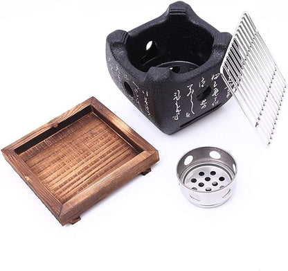 BBQ Barbeque Barbecue Grill,Charcoal Barbecue,Aluminum Alloy Furnace,Independent Carbon Slot,Indoor Outdoor,2 Size (Size : 11.5cm13cm)