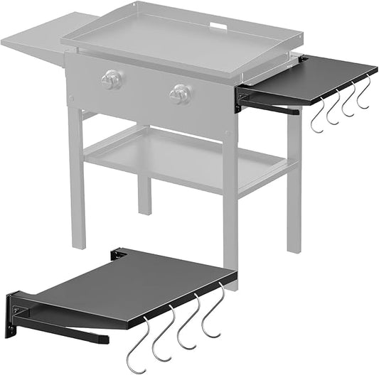 Foldable Griddle Side Shelf for Blackstone 28" Griddles, Large Griddle Side Table with Paper Towel Holder, 4 Utensil Hooks, Grill Accessories for Blackstone 28 Inch Griddles