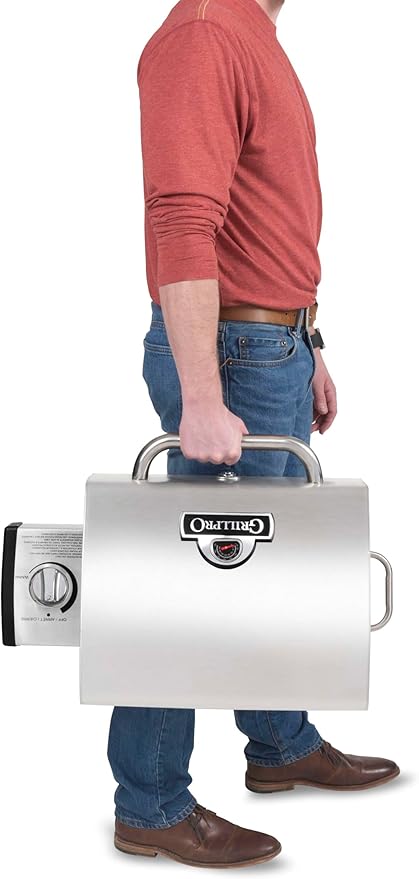 GrillPro 201119 GrillPro Table Top Portable Electric Grill in Stainless Steel