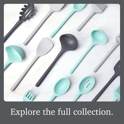 Tovolo Silicone Basting Brush for Cooking and Pastry, Flex Core Oyster Gray Silicone Pastry Brush Oil Egg Wash Spreader, BBQ Sauce Marinade Meat Cooking Brush Heat Safe 600F Grilling Utensil