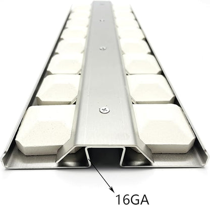 032370 Ceramic Briquette Tray 4 Heat Plates, Burner Cover with briquettes Replacement for Viking VGBQ33603RESS, VGBQ53024, VGBQ53624, VGBQ54224 Gas Grill 18" X 5-1/2"