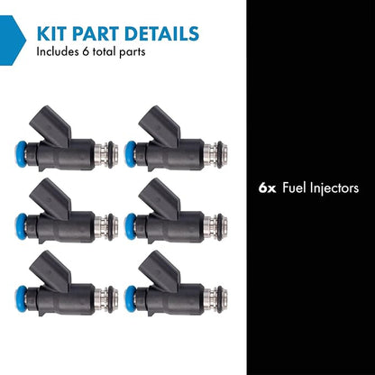 TRQ Fuel Injector Set | For 2006-2011 Hyundai Azera 2009 Genesis 2007-2009 Santa Fe 2006-2010 Sonata 2007-2012 Veracruz Kia Amanti Sedona Sorento