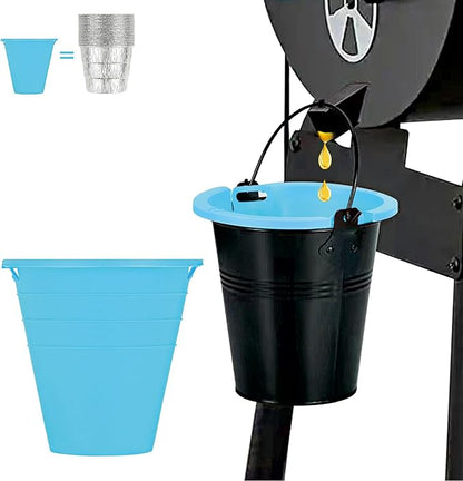 2pcs reuasble Silicone Grease Bucket Liners Compatible for Traeger/Pit Boss ect/Oklahoma Joe' /Green Mountain Grill Drip Tray Bucket Liner for pro Pellet Wood Smoker Grill Accessories（Blue）