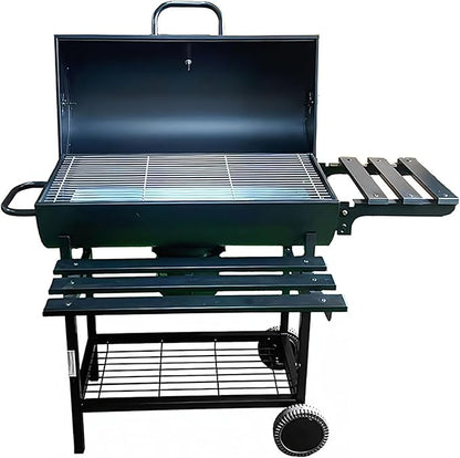Charcoal Outdoor BBQ Grill,Barrel Barbecue Charcoal Grill,Offset Smoker,Braised Roast,Ideal for Patio Cooking Backyard Grilling Camping Picnics Tailgating Parties