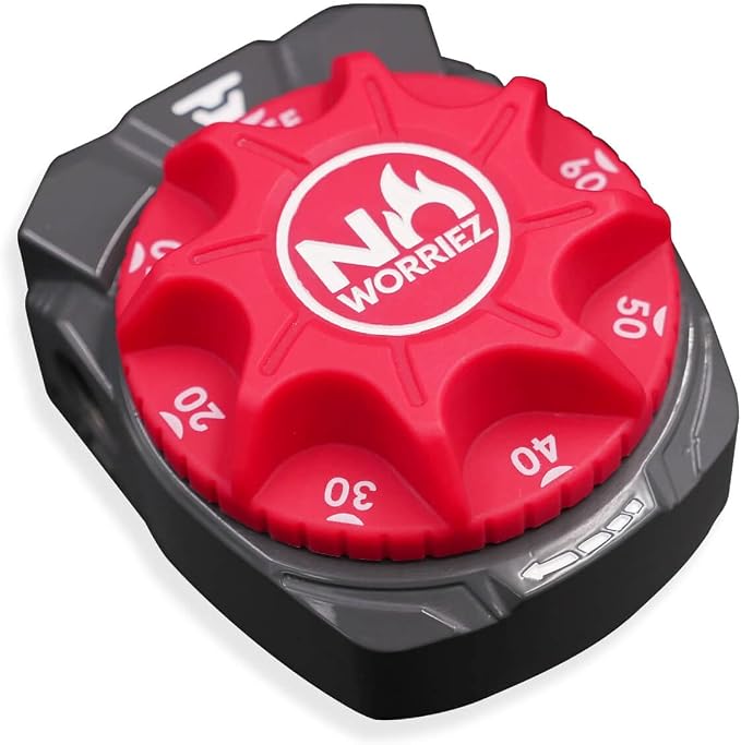 NO WORRIEZ Safety Auto Shut-Off Gas Timer for Propane & Natural Gas | Outdoor Grill, Fire Pit, Pizza Oven | – 100,000 BTU 1/2" NPT, Patent Pending | 100,000 BTU, Fits Outdoor Grill, Fire Pit, Pizza Oven, BBQ, Smoker, Turkey Fryer, Mechanical Valve