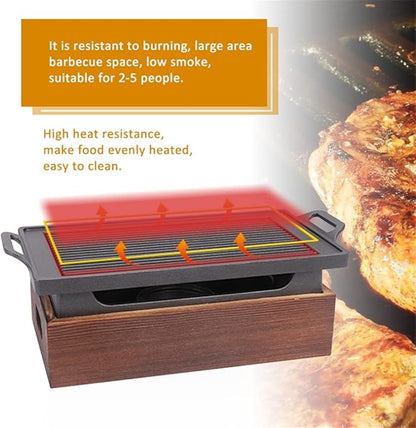 Portable Charcoal Grill for Camping BBQ Grills Outdoor Barbecue Grill, Non-Stick Charcoal BBQ Oven with Temperature Control, Easy Clean Cooking Tools,A-1