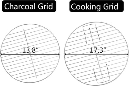 Black 18 Inch Charcoal Grill, Portable BBQ Stove with Wheel, Outdoor Camping Kettle Barbecue for Garden Patio,Rollable Side Wheel for Easy Mobility,18 Inch Charcoal Grill, Portable BBQ Stove