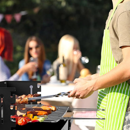 Charcoal Grills, Outdoor BBQ Grill with Side Table, Charcoal Grill with Wheels for Outdoor Grilling/Tabletop Cooking