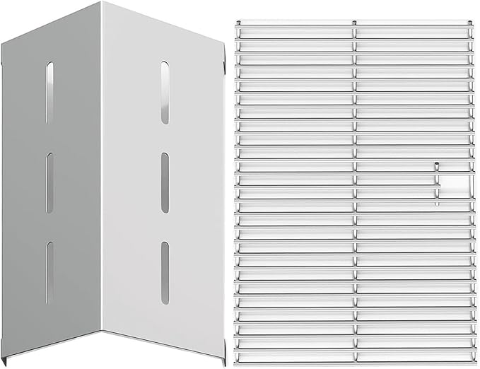 SafBbcue SST18L Heat Plates and Grates Grill Replacement Parts for Smoke Hollow SH19030819 SH19032719 SH19032319 SH19032419 SH19032519 Grill Accessories Flame Tamer, Stainless Steel
