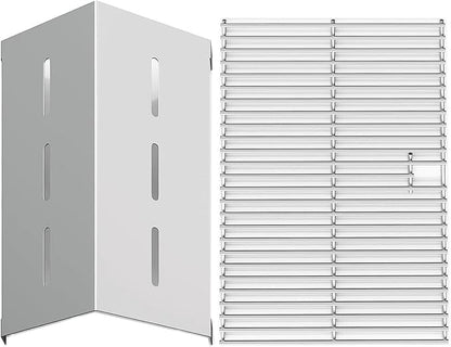 SafBbcue SST18L Heat Plates and Grates Grill Replacement Parts for Smoke Hollow SH19030819 SH19032719 SH19032319 SH19032419 SH19032519 Grill Accessories Flame Tamer, Stainless Steel