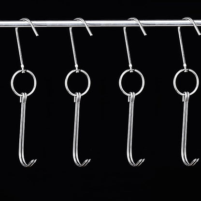4 Pcs Stainless Steel Meat Hooks with Double Hook Poultry Roast Duck Bacon Hanging Hook Grill Hanger for Drying, Cooking, BBQ, S-9.6 ”,Cooking Utensils, Namely, Grills