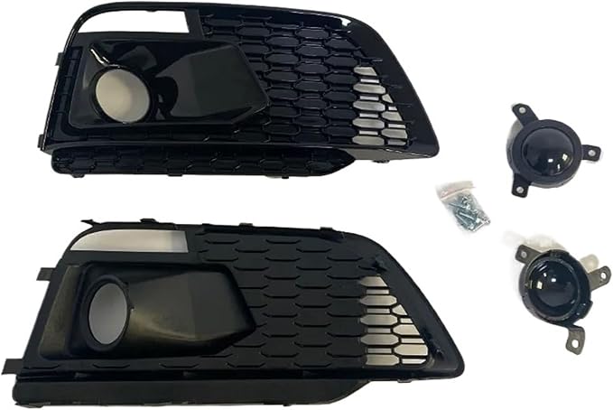 RSQ5 Grill Fog Lamp Cover Grille Compatible For Q5L Q5 SSline 2018 2019 2020 RSQ5 Honeycomb Grill Turning Auto Parts Body Kits