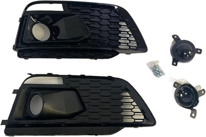 RSQ5 Grill Fog Lamp Cover Grille Compatible For Q5L Q5 SSline 2018 2019 2020 RSQ5 Honeycomb Grill Turning Auto Parts Body Kits