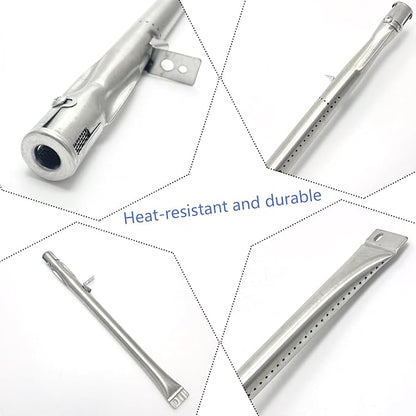 S441 Stainless Steel 6pack 15-1/16" Heat Plate and 16-5/16" Burner Replacement for Brinkmann 810-6680-S Gas Grill