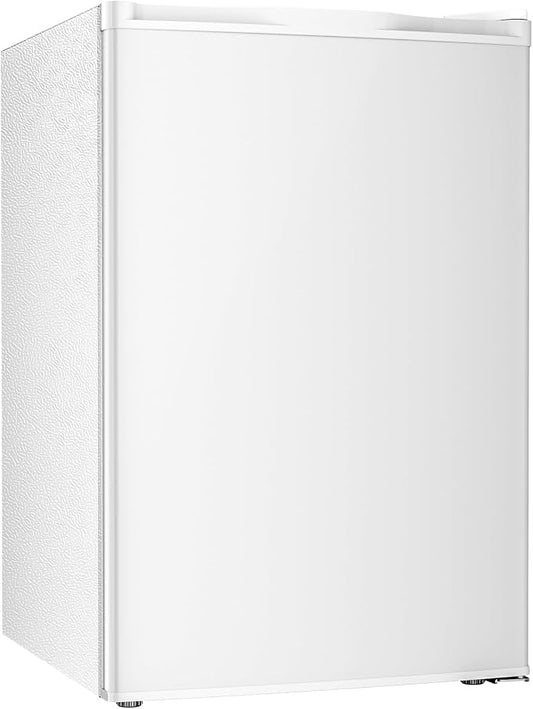 Antarctic Star 4.5 Cu.Ft Compact Refrigerator with Freezer,Mini Fridge Single Door with Adjustable Thermostat,Removable Glass Shelves for Apartment/Dorm/Office,WHITE