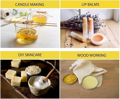 Beesworks Yellow Beeswax Pellets Bulk (27.5 lb) | 100% Pure, Cosmetic Grade, Triple-Filtered Beeswax for DIY Skin Care, Lip Balm, Lotion, and Candle Making