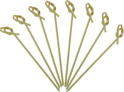 Minisland 200 Pcs Premium Bamboo Knot Cocktail Picks 4.7 Inch Long Fancy Toothpicks for Appetizers Party Food Fruit Drinks Garnish Skewer Sticks -MSL160